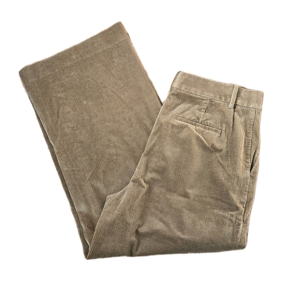 Banana Republic Corduroy Pants Beige Baggy Leg High Rise Pleated /14 --NWOT - Picture 4 of 10